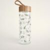 Botella Cristal · Hojas y Flores
